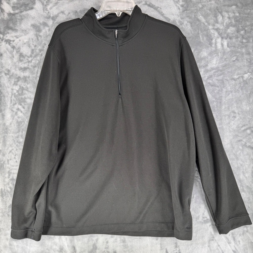 RHONE Mens Black Quarter Zip Pullover Shirt Long Sleeve Athletic Performance XXL